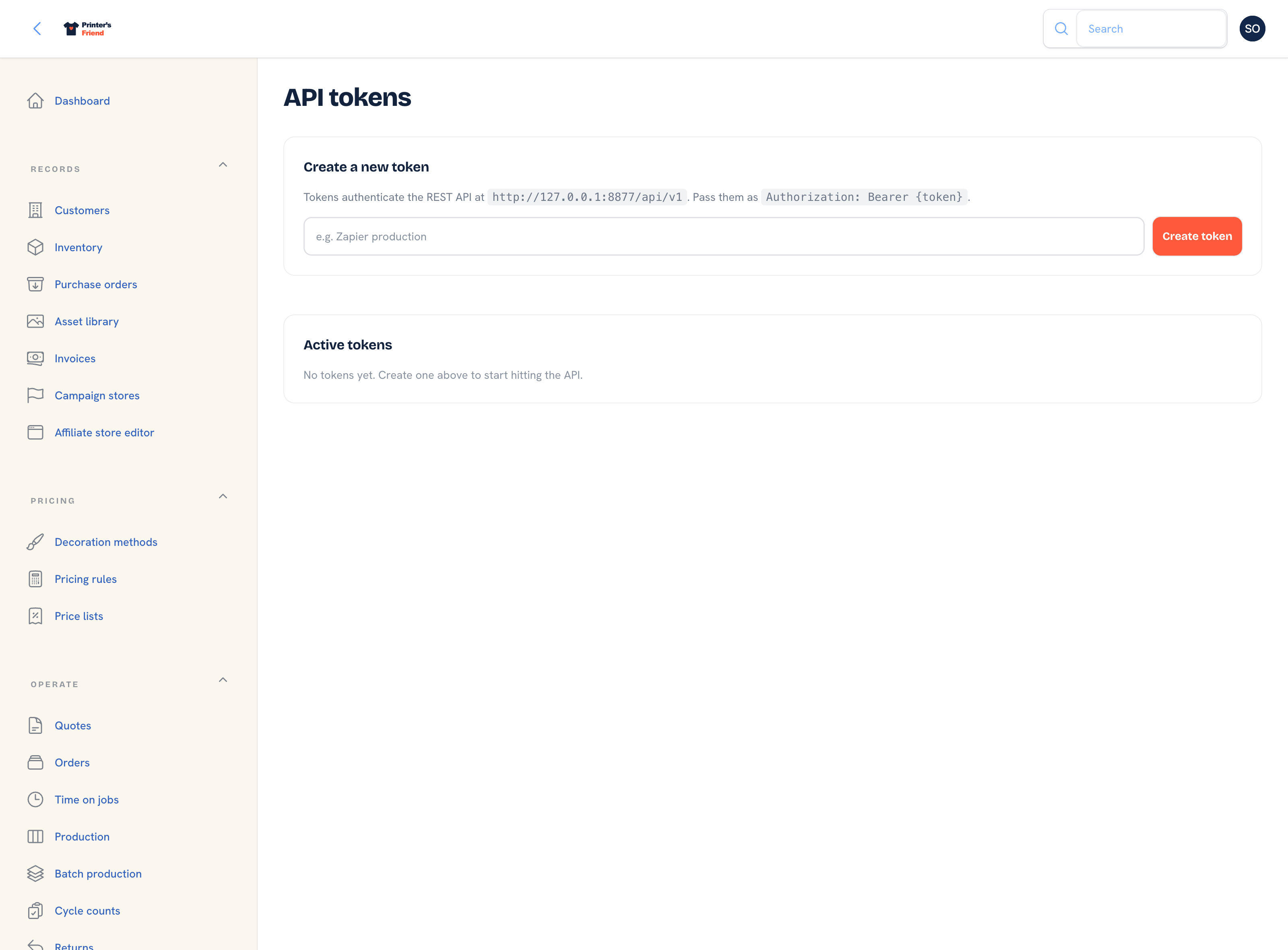 API tokens