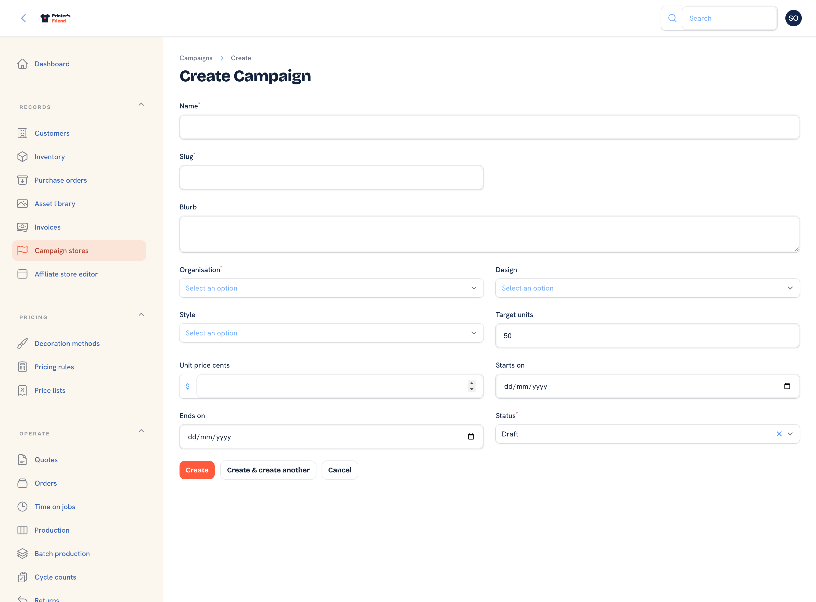 Creating a campaign