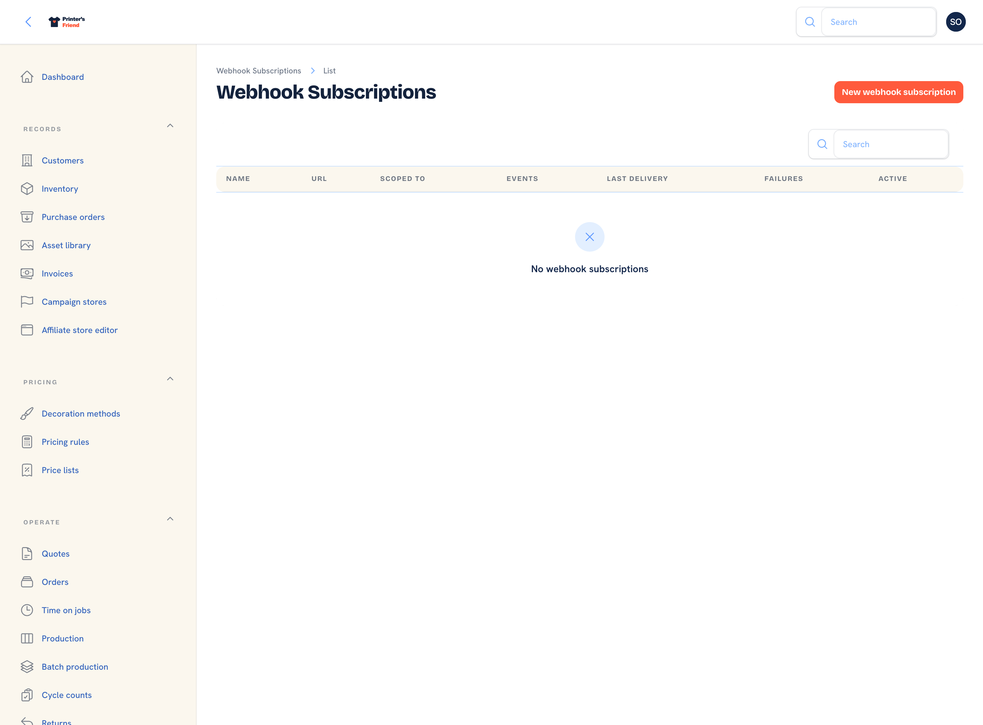 Webhook subscribers