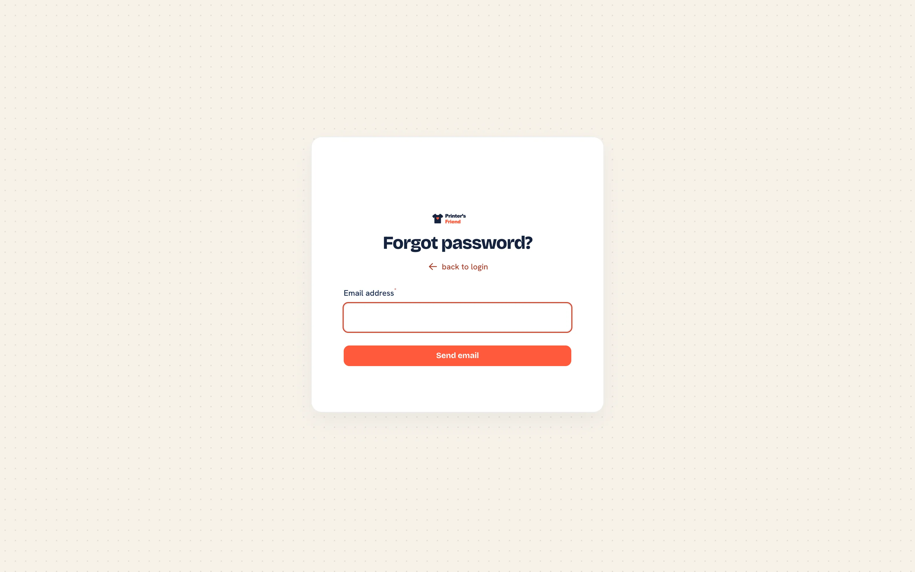 The staff password reset request form