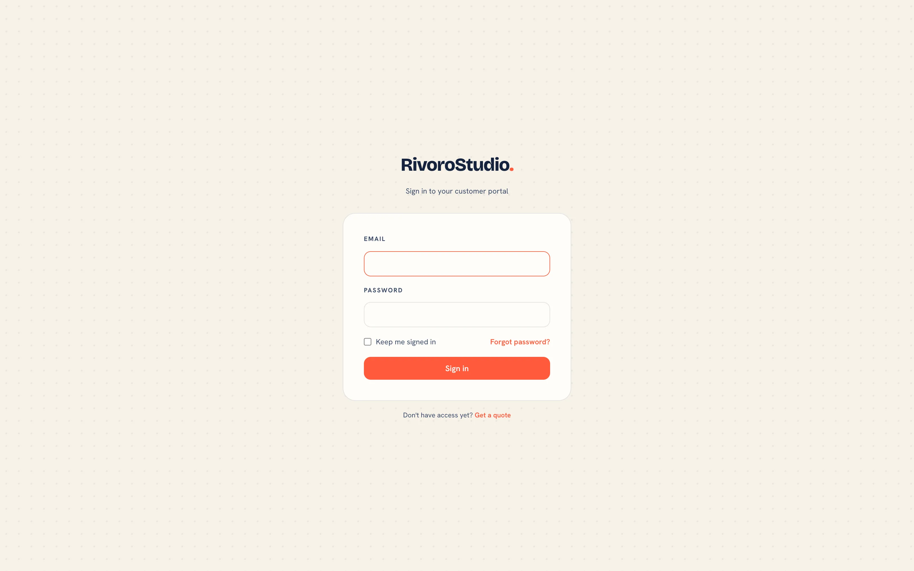 Customer portal sign-in